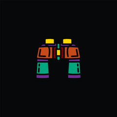 Original vector illustration. The contour icon of the field binoculars.