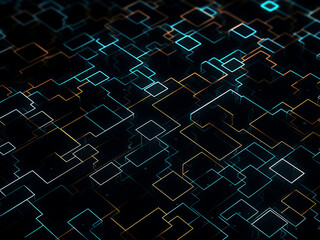 Fototapeta premium Mesmerizing geometric design as a black background image. AI Generation.