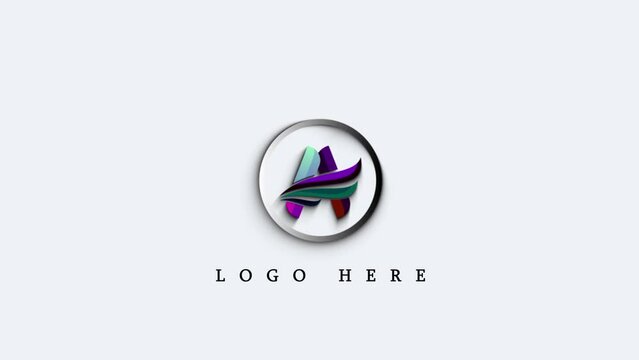 3d new minimal clean abstract circle hyper trendy logo reveal background with reflection. water splash, clean logo, 4k hd, 3d logo animation. you can use this to your all branding presentations.  