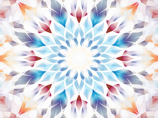 White canvas brought to life with a kaleidoscopic pattern. AI Generation.