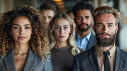 Obraz premium Group of business people, successful team, professional men and women smiling 