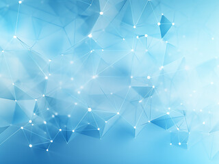 Blue polygonal illustration. AI Generation.