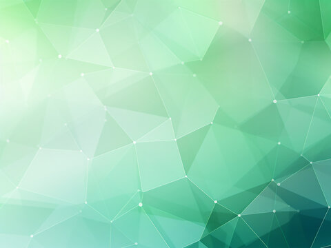 Abstract design: Polygon green background picture. AI Generation.