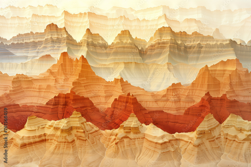 Aufkleber surreal colorful landscape inspired by grand canyon. rock texture, rock formations. abstract colorfu