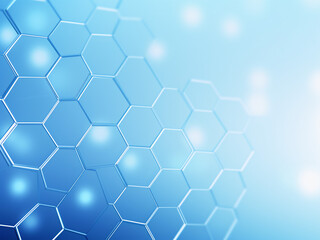 Fototapeta premium Polyhedrons on a textured blue background. AI Generation.