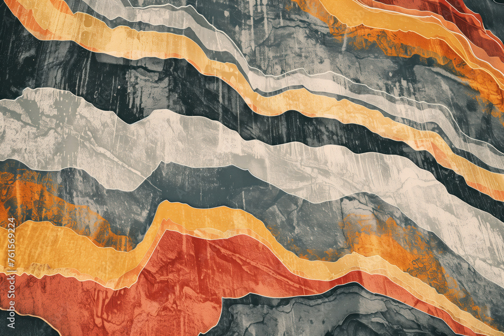 Aufkleber surreal colorful landscape inspired by grand canyon. rock texture, rock formations. abstract colorfu