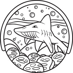 Whale Shark coloring pages. Whale Shark outline for coloring book