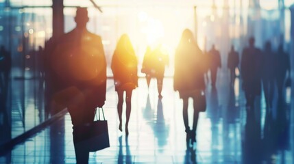 Obraz premium blurred business people walkin