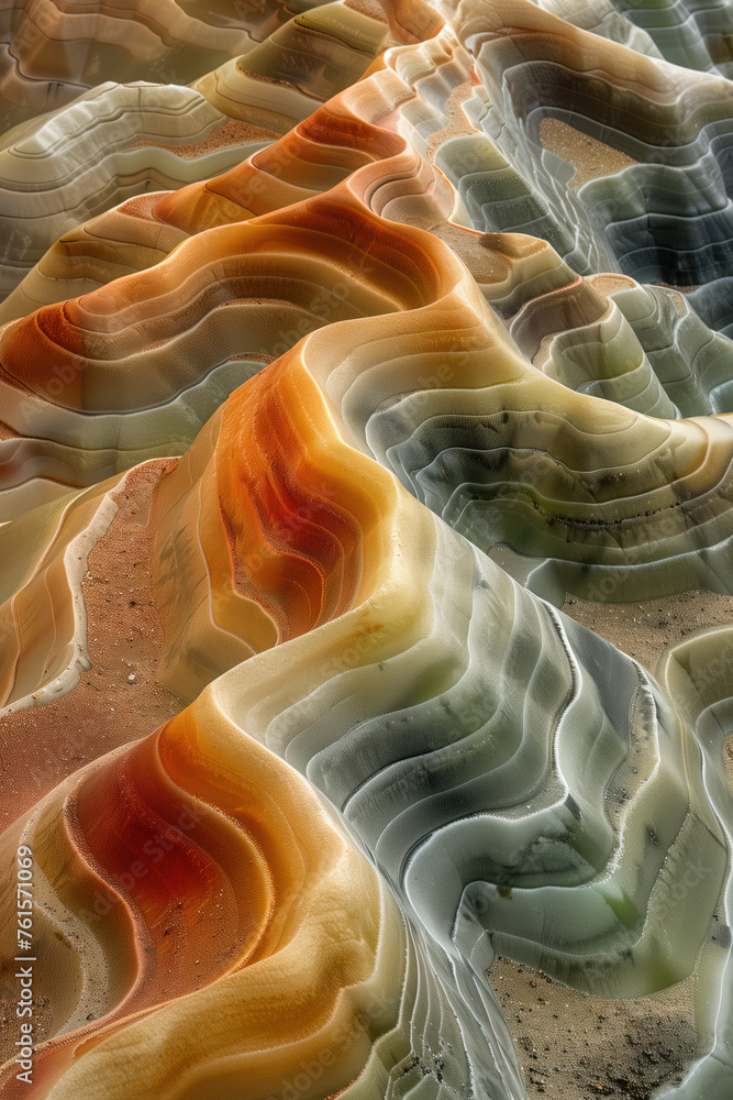 Poster surreal colorful landscape inspired by grand canyon. rock texture, rock formations. abstract colorfu