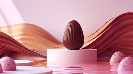 chocolate easter egg on a white background 