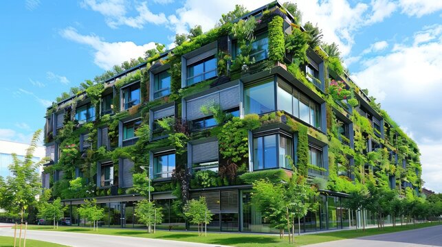 An image of sustainable architecture concept with green  eco