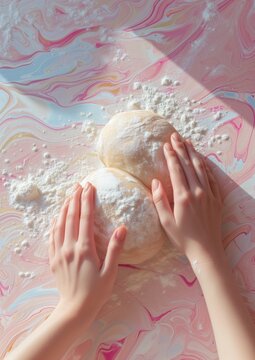 dough in hands