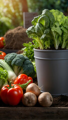 Fertile Podium with a Vegetable Patch for promote Cosmetic Concept