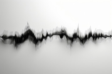 Simplistic black waveform illustration on a white background, representing sound, vibration, or abstract concepts in a minimalist fashion - obrazy, fototapety, plakaty