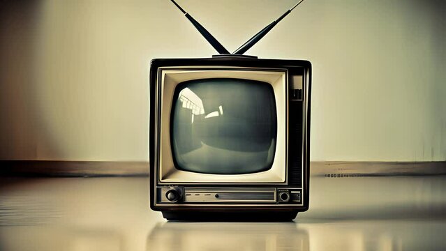 Effetto rumore statico sul vecchio televisore vintage, stanza retr&ograve;