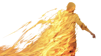 flame in the shape of a person transparent background