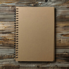 Mock up of a blank notebook lying on the table.