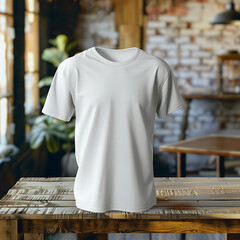 Mock up of a blank white t-shirt to hold the desired content.
