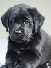 Fototapeta premium black labrador puppy