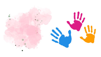 Pink Abstract  powder splash on white background.Freeze motion of color powder exploding. stock photo