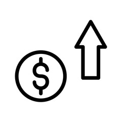 Obraz premium coin icon with an upward arrow