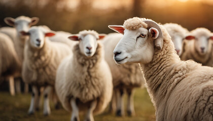 Fototapeta premium sheep and lambs