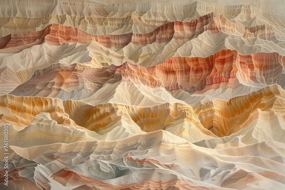 Poster surreal colorful landscape inspired by grand canyon. rock texture, rock formations. abstract colorfu