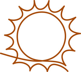 Moon, sun, clouds line. Cloudy weather, wind, sky symbol in modern style. Abstract 