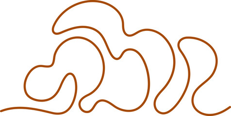 Moon, sun, clouds line. Cloudy weather, wind, sky symbol in modern style. Abstract 