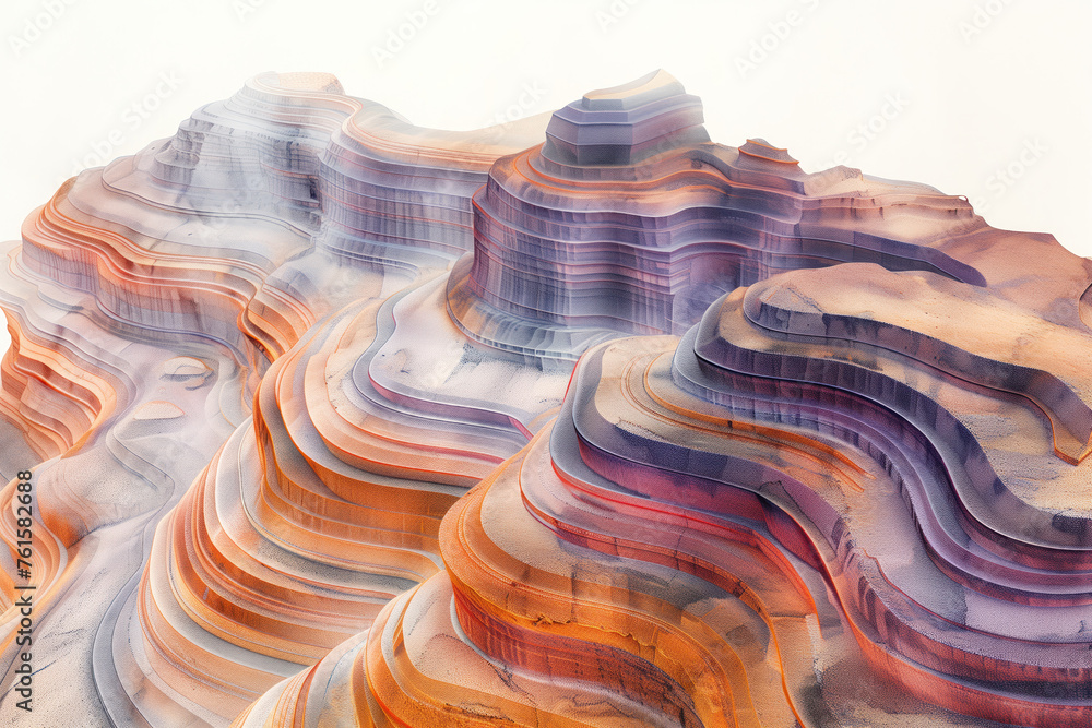 Aufkleber surreal colorful landscape inspired by grand canyon. rock texture, rock formations. abstract colorfu