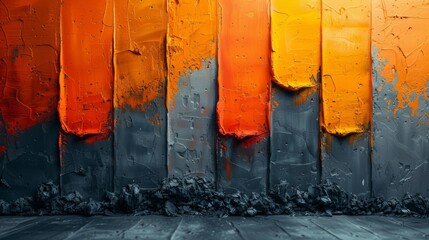A background of abstract artistic brushstrokes. A texture background. Oil on canvas. Modern Art. Geometric, orange, gray, wallpaper, poster, card, mural, rug, hanging, print, wall art...
