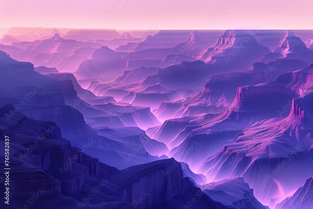 Aufkleber surreal colorful landscape inspired by grand canyon. rock texture, rock formations. abstract colorfu