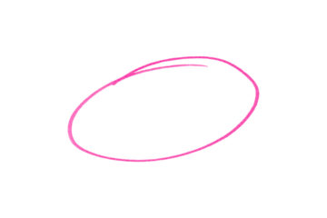 Hand drawn pink doodle isolated on transparent background. Design element.