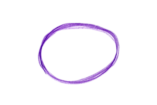 Hand drawn purple doodle isolated on transparent background. Design element.