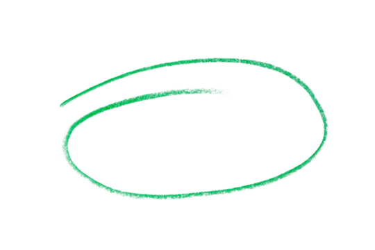 Hand drawn green doodle isolated on transparent background. Design element.