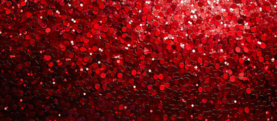 Glistening Scarlet Sequins: Vibrant Glitter Glow - obrazy, fototapety, plakaty