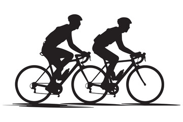 Fototapeta premium riders silhouettes cycling silhouette