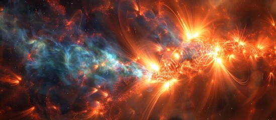 Solar Storm Eruption Illuminating the Cosmos with Vibrant Hues