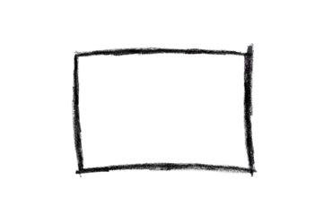 Hand drawn black frame on transparent background