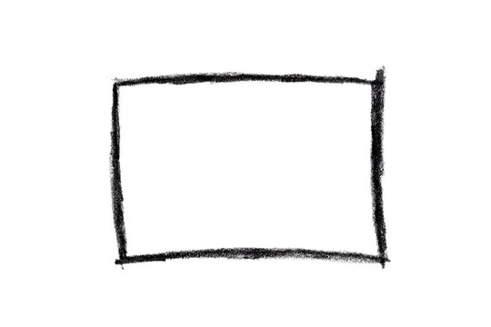 Hand drawn black frame on transparent background