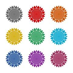 Sunflower icon isolated on white background. Set icons colorful