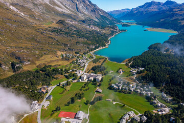 Maloja Silsersee in der Schweiz | Luftbilder Maloja Silsersee