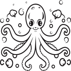 Octopus coloring pages. Octopus outline for coloring book