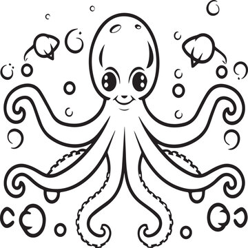 Octopus coloring pages. Octopus outline for coloring book