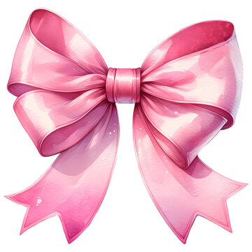 pink ribbon watercolor clipart.