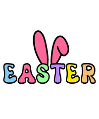 Easter typography clip art design on plain white transparent isolated background for card, shirt, hoodie, sweatshirt, apparel, tag, mug, icon, poster or badge