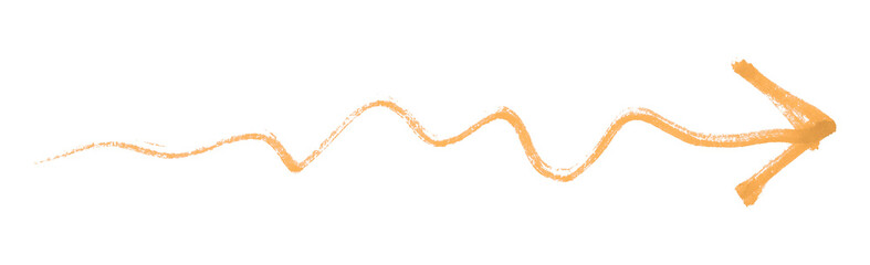 Orange arrows isolated on transparent background
