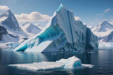The environment of planet Earth is warming and the ice sheets are melting. Climate change global warming conceptual theme. Generated AI