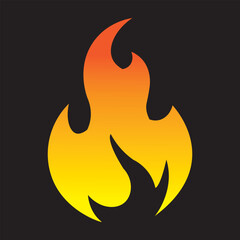 Fire flame symbol. Colorful icon isolated on white background. Fire flame silhouette. Simple sign. Vector illustration.eps10