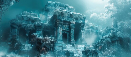 Frozen Ancient Temple in the Jungle: A Forgotten Realm Encased in Ice